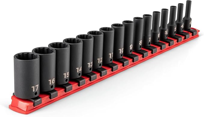TEKTON 1/4 Inch Drive Impact Socket Set, 16-Piece | SID90110