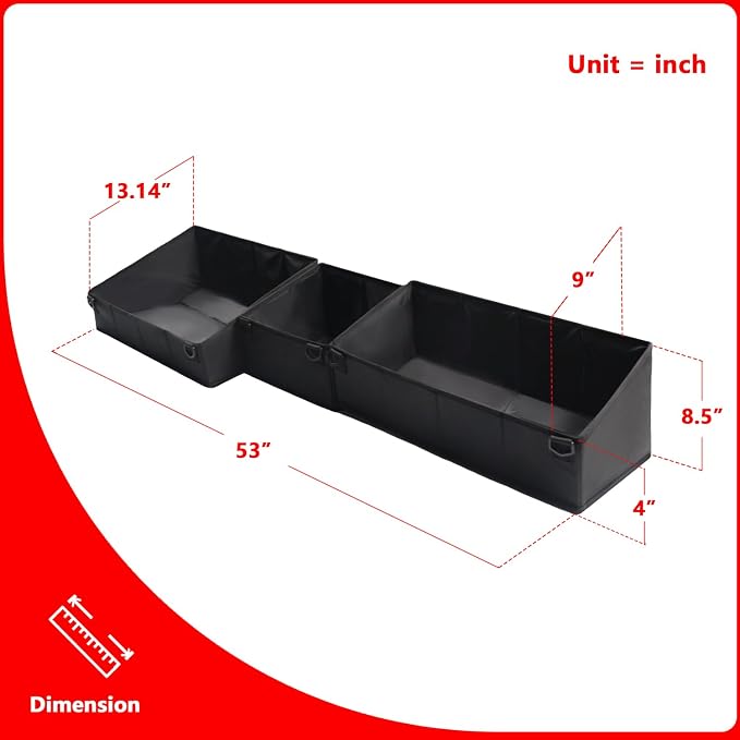 Truck Under Seat Storage Organizer Foldable Replacement for 2019-2025 Chevy Silverado 1500/GMC Sierra 1500/2500HD/3500HD, Double & Crew Cab Underseat Tool Box for Silverado/Sierra Accessories