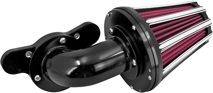 Air Cleaner Filter 90° Forward-Facing Intake Kit CNC Fit for Harley Touring Softail Dyna Sportster XL (Black Housing Red Element, A For Sportster XL 04-22)
