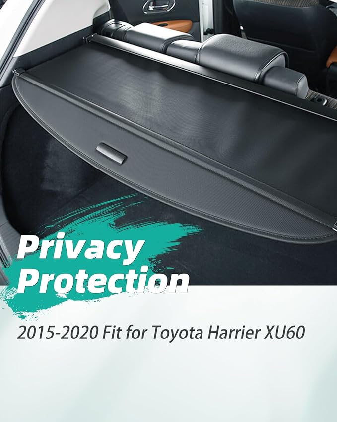 SCITOO Cargo Cover 2015-2020 Fit for Toyota Harrier XU60 Upgraded Retractable Rear Trunk Cover with Aluminum PVC&Plastic