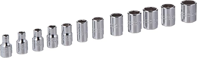 Stanley Proto J47200 12 Piece 6 Point 1/4" Drive Metric Socket Set