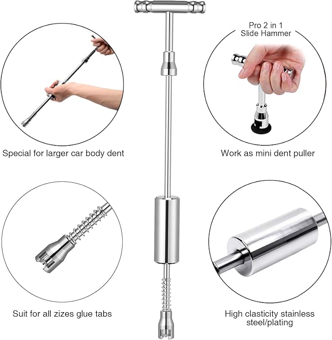 Auto Dent Puller Kit, Car Paintless Dent Repair Tool for Automobile Body/Motorcycle Body/Refrigerator Dent Removal