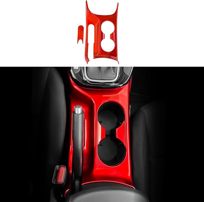 YOUTOOCAR Water Cup Holder Trim Cover Compatible with Kia Soul 2020-2026 Accessories (Red)