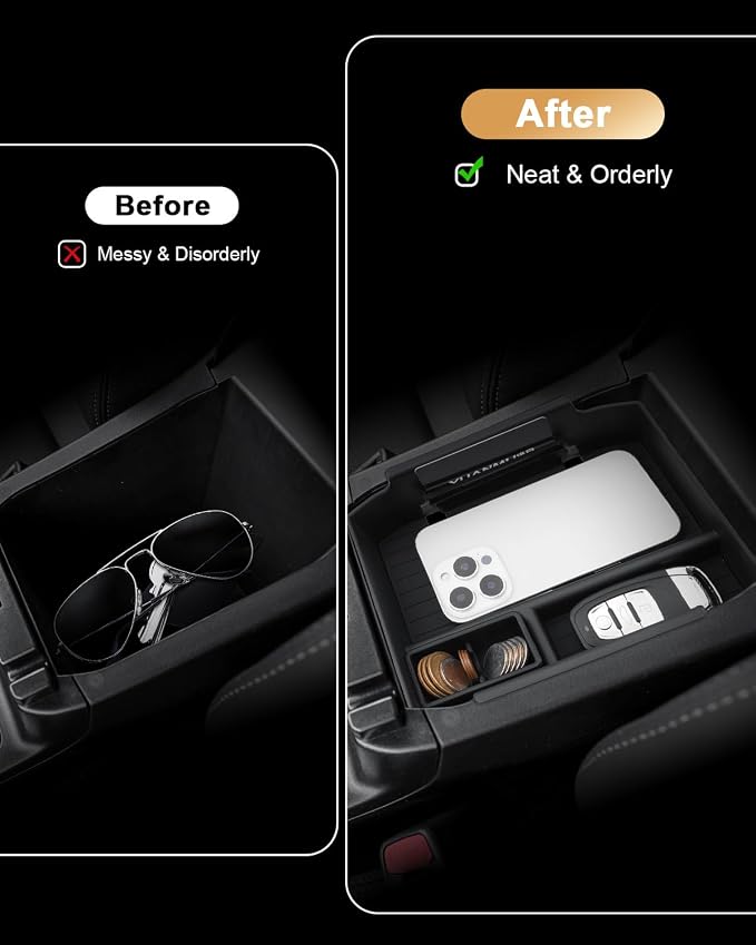 ECOZEN Center Console Organizer For 2026 Subaru Outback - Armrest Box Storage Tray With Removable Coin Holder - Compatible with 2026 Outback Accessories Armrest Organizer Solid ABS with Anti-Slip Mat