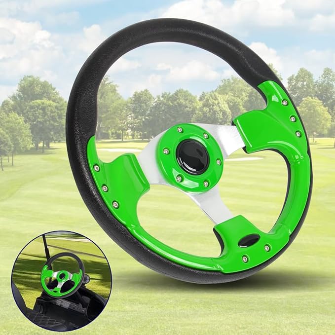 Universal Golf Cart Steering Wheel fit most EZGO TXT RXV, Club Car DS Precedent, Yamaha G8 G9 G11 G14 G16 G19 G21 G22 G29 Drive Golf Cart…
