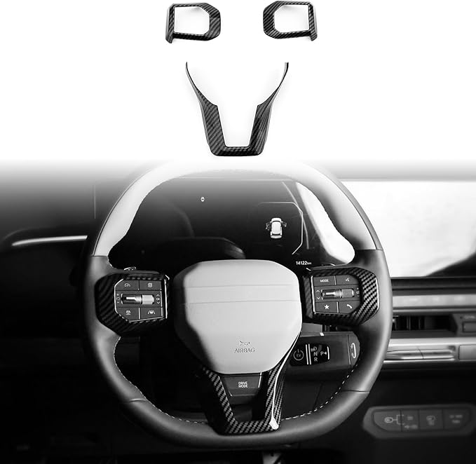 YOUTOOCAR 3PCS Steering Wheel Button Frame Cover Compatible with Kia K4 GT-Line 2025, Kia EV6 GT 2025, Kia EV3 2026, Kia Sportage GT-Line 2026 Accessories (Carbon Fiber Pattern)
