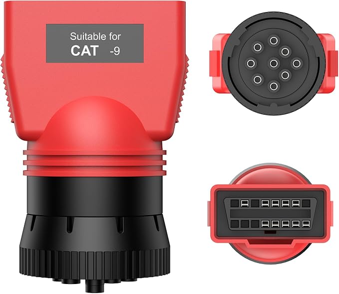 Autel Original MaxiSYS CV CAT 9-PIN Adapter, 9-Pin Off-Highway Vehicle Adapter for Caterpillar Engines, Compatible with Autel Scanner MaxiSYS CV MS908CV, MS908CV II, MS909CV, MS906CV and VCI