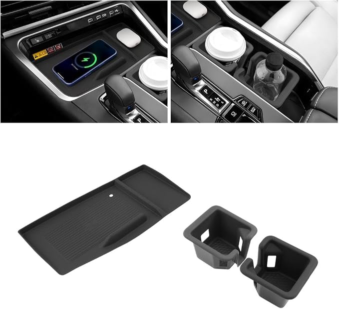LUWU 3-Pack 2026 Lexus TX350 Accessories - Compatible with Lexus 2024 2025 2026 TX TX350/TX500h/TX500h+ Accessories Wireless Charging Anti-Slip Mat - Center Console Cup Holder Silicone Material