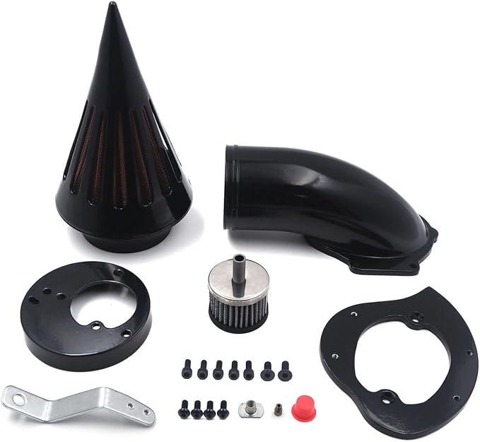 High-Performance Spike Air Intake Filter Kit for Honda VTX1300 (VTX 1300) 1986-2012 | Direct Replacement Air Cleaner with Steel Mesh | Black Motorcycle Air Filter Upgrade