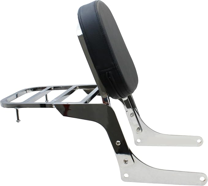 YHMOTO Motorcycle Passenger Backrest Sissy Bar with Luggage Rack Set for Honda Rebel 250 CMX250 CMX250C CA250 All Years