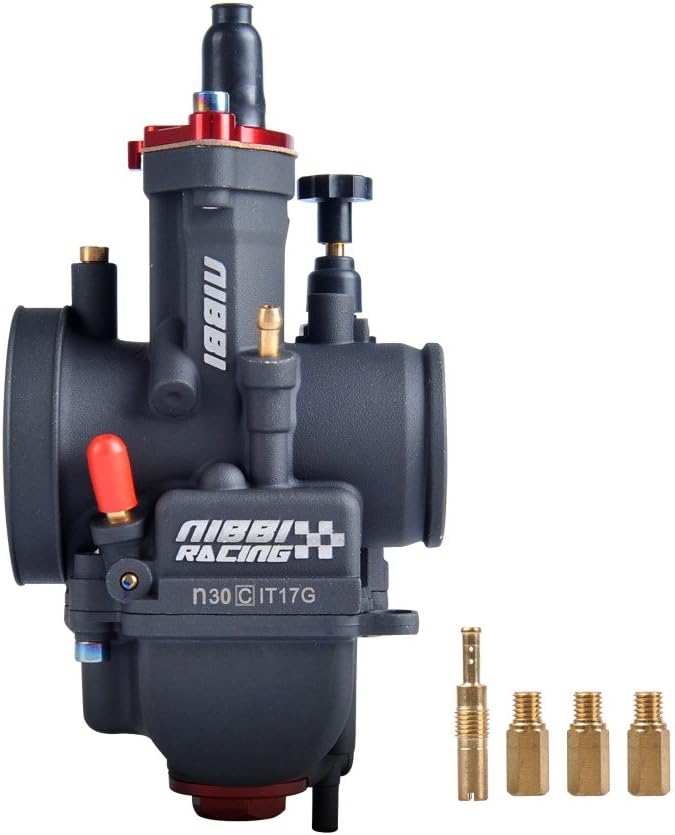 NIBBI Racing Performance Carburetor 30mm Motorcycle Carburetor 200 250 Power Jet PWK Carb 30mm With Carburetor Jets Fit GY6 Engine Dirt Bike Mini Bike SSR TTR Apollo TaoTao ATV Cafe Bike