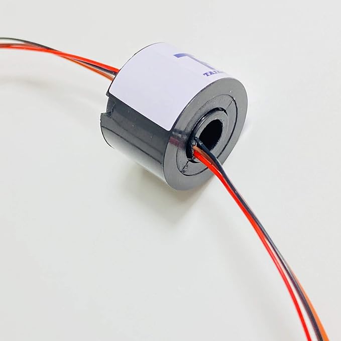 Taidacent Hollow Slip Ring Power Continued 2/4/6/12 Road Collector Connector Electric Motor Slip Ring Rotating (Inner hole 7mm Outer diameter 22mm 4 Wire 1.5A)