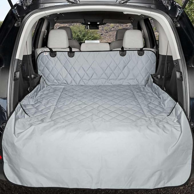 4Knines SUV Cargo Liner for Dogs – Dog Trunk Cover – Heavy-Duty, Waterproof Pet Seat Protector – Durable Cargo Liners for Dogs – USA-Based Company - Extra Large (Grey)