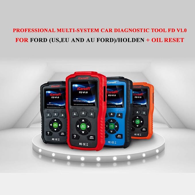 Auto Diagnostic Scanner iCarsoft FD V1.0 for Ford/Holden, ABS, SRS, Oil Service Reset ect (Red)