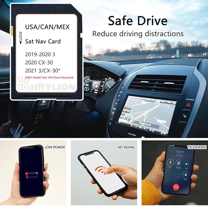 Navigation SD Card with HUD Display Compatible with 2019-2020 Mazda 3, 2020 CX30 - BDGF66EZ1B, Also Fits 2021 3/CX30(VIN Check Required), USA Canada Mexico Maps