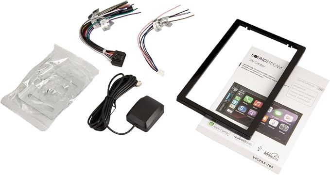 Soundstream VRCPAA-7DR 7" Double DIN Touchscreen Car Stereo, Wireless Apple CarPlay & Android Auto, Bluetooth Hands-Free, USB/AUX, Backup Camera Input, Steering Wheel Control, FM/AM, In-Dash Head Unit
