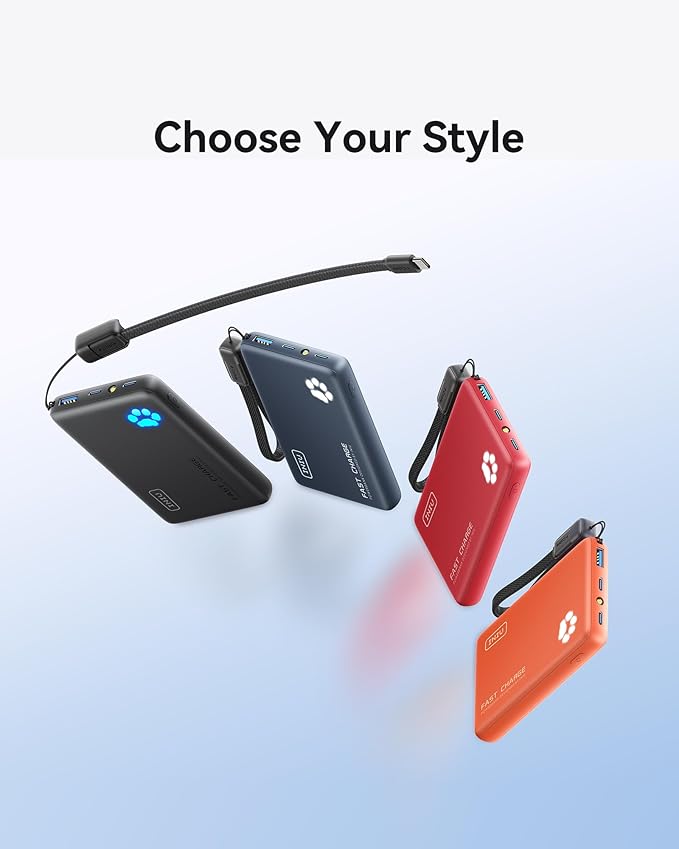 INIU Ultra Slim 10000mAh 45W PD Power Bank+Car Charger, Cigarette Lighter USB Charger Total 60W