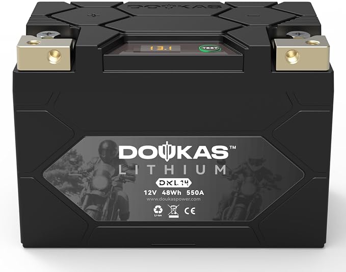 DKL14 YTX14-BS 550A LiFePO4 Motorcycle Lithium Battery, 12V 4Ah Powersports Battery, Compatible Jet Ski, ATV, Lawn Mower, Scooter, Generator Battery, Snowmobile