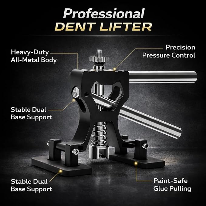 139PCS Dent Puller Kit, Paintless Dent Removal Kit, Car Dent Repair Kit with Metal Dent Lifter, Bridge Puller, T-Slide Hammer, Professional PDR Tools for dents, dings, creases and Hail Damage