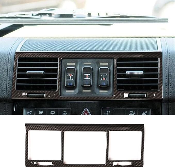 Car Central Air Condition Outlet Vent Cover Frame Trim，Fit forMercedes-Ben-z G Class W463 G350 G55 G63 2004 2005 2006 2007 2008 2009 2010 2011，ABS Center Control Air Vent Outlet Trim (Carbon Fiber)