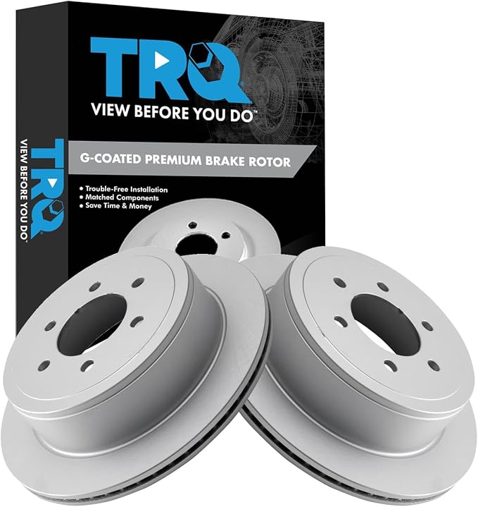 TRQ Rear Brake Rotor Set G Coated Vented Compatible with 2004 Ford F-150 2004 Ford F-150 Heritage 2005-2011 2006-2008 Lincoln Mark LT
