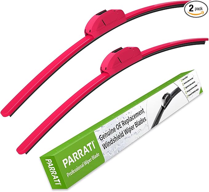 OEM QUALITY 26" + 20" PARRATI Premium All-Season Rose Red Windshield Wiper Blades (Set of 2)