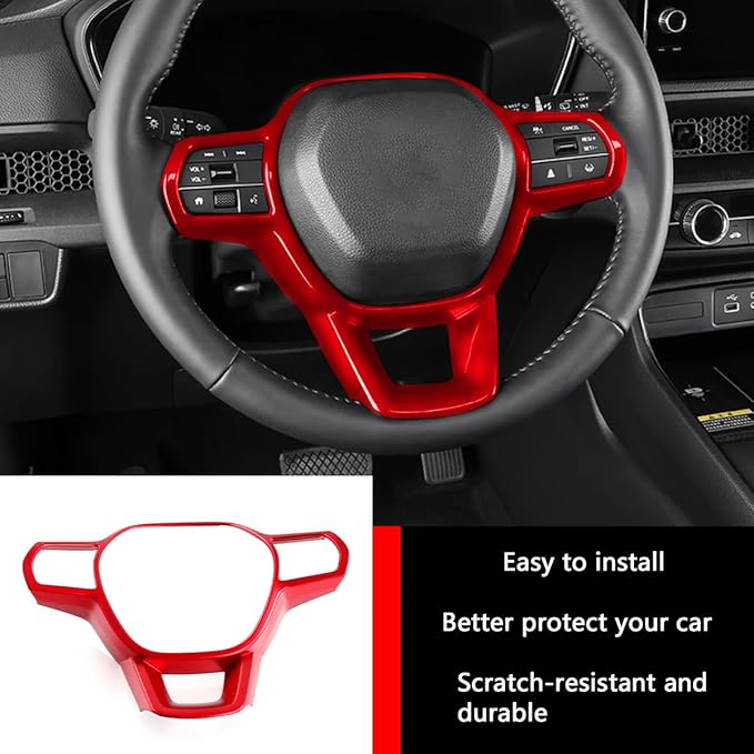 Car Accessories Fit for Honda CR-V CRV 2023 2024 Interior Button Cover Trim Strips (Red) ABS 1 PC