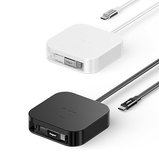 Fasgear 240W USB C to USB C Retractable Cable, 2m/6.6ft Type C 5A PD/PPS Fast Charging Cord with 480Mbps Data Transfer for Lenovo ThinkPad P1 2026 AI Origin Edition (P1 Gen8),i-Pad Pro(Black & White)