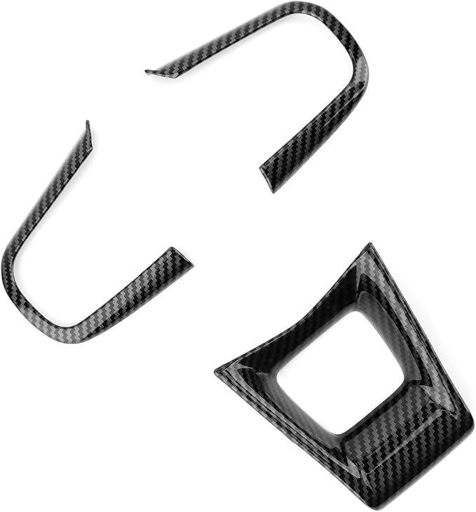 ABS Car Steering Wheel Frame Cover Steering Wheel Button Panel Protection Frame Molding Trim Compatible with GV70 Sport 2025 [PE] GV80 Sport 2025 [PE] Accessories (Carbon Fiber Style)