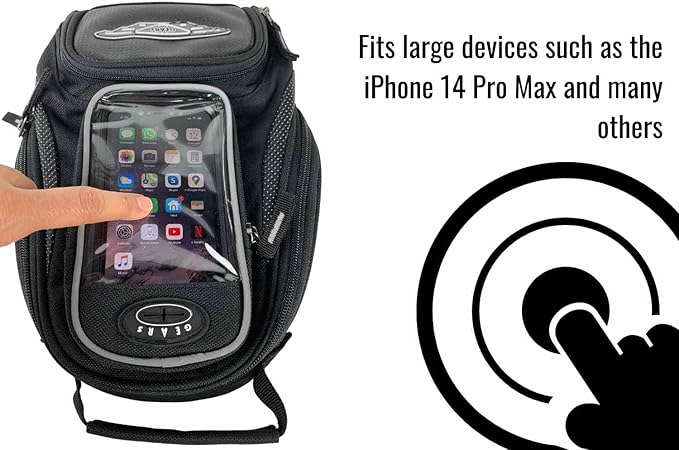 GEARS Neptune Magnetic Motorcycle Tank Bag | Water Resistant, UV-treated, Lightweight, and Secure Luggage Bag that Includes Rain Cover