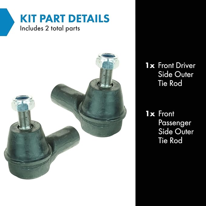 TRQ Outer Driver and Passenger Side Tie Rod Set 2 Piece Compatible with 2002-2006 Acura RSX 2003-2011 Honda Element