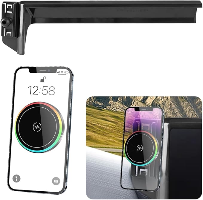 Car Magnetic Phone Mount for Toyota Highlander 2020-2026 Limited Platinum [only for 12.3 inch Touch Screen ] Auto Accessories Best Cellphone Holder Fast 15W Wireless Charger Cell Phones Charging Stand