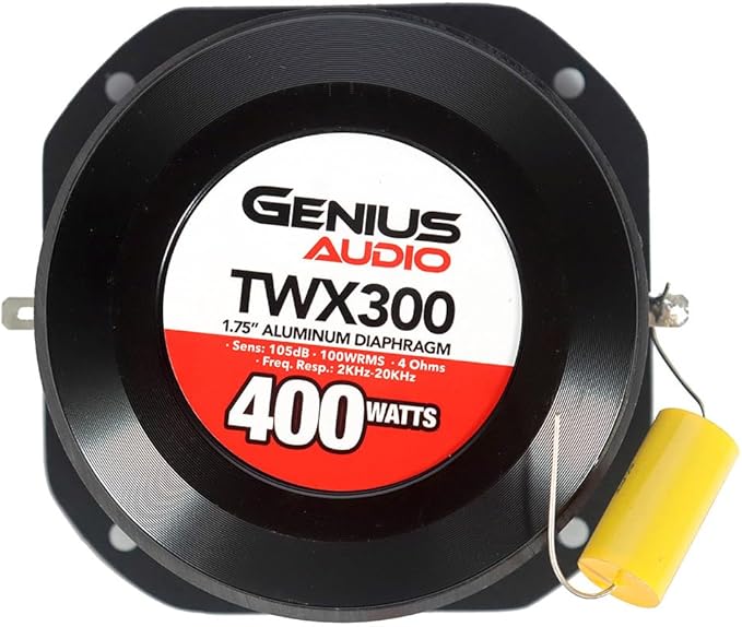 Genius Audio TWX300 4" Super Bullet Tweeter Ferrite 1.75" Vc 400W 4 Ohm