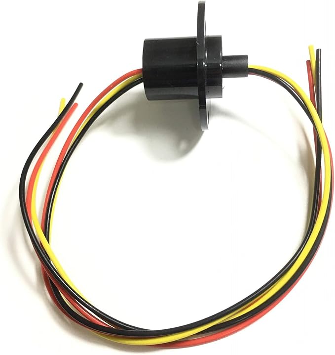 Taidacent 3 Wire 4 Wire 5A 10A 15A 30A Electrical Slip Ring Collector Ring Rotary Electrical Contact Joint Rotary Connector Commutator (10A Diameter 22mm)