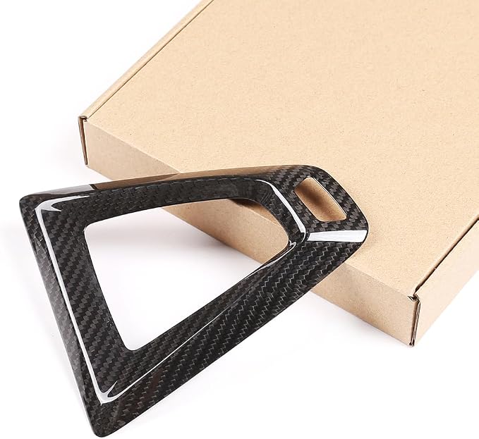 Fit for BMW F80 F82 M3 M4 2014 to 2019 Center Console Gearbox Decorative Panel Frame, Real Carbon Fiber Interior Accessories Gear Lever Panel Base Cover (RHD - Black Carbon)