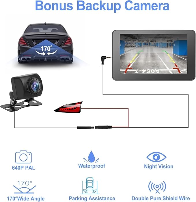 Hieha Car Play,Wireless Portable with Apple CarPlay and Android Auto Screen for Car,7" HD Touch Screen Car Stereo with Mirror Link,Backup Camera,Bluetooth5.2,GPS Navigation,AUX,FM for All Vehicles