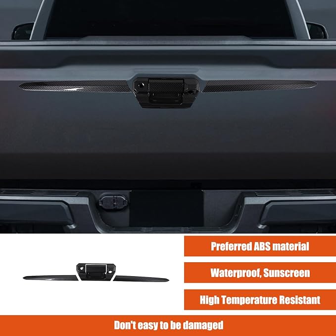 ABS Car Look Rear Door Handle Panel Cover Trim Compatible with Toyota Tacoma SR 2024+,Car Tailgate Handle Trim Strip (Black Carbon Fiber)