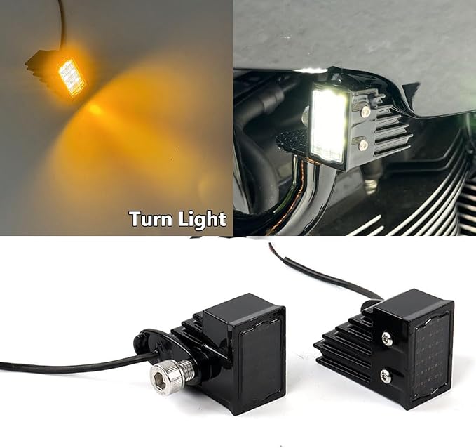Waterproof Aluminum Front Amber Turn Signal Running Fog light Fit For Harley Softail Low Rider ST FXLRST 2022-2025 2024, Low Rider El Diablo FXRST 2022