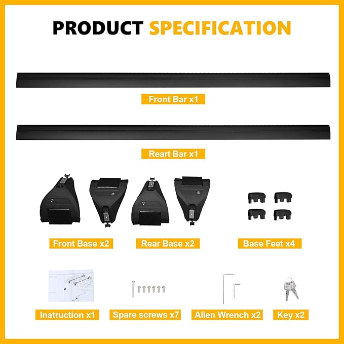 Tuyoung Roof Rack Cross Bars Lockable Compatible with Jeep Wrangler JK JL Gladiator JT 2007-2026, 2 & 4 Door 220lbs Heavy Duty Aluminum Crossbars Rooftop Kayak Bike Luggage Racks