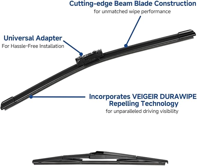 3 Pack Windshield Wiper Blades Compatible With Toyota Prius 2022 2021 2020 2019 2018 2017 2016 Automotive Replacement Front Rear Wiper Blades Set For My Car - 28" 16" 16"
