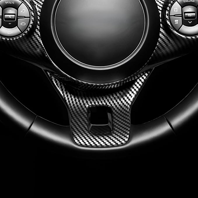 Steering Wheel Button Panel Cover Interior Steering Handle Button Frame Protective Cover Compatible with Kia Soul 2020-2025 Accessories (Carbon Fiber Style)