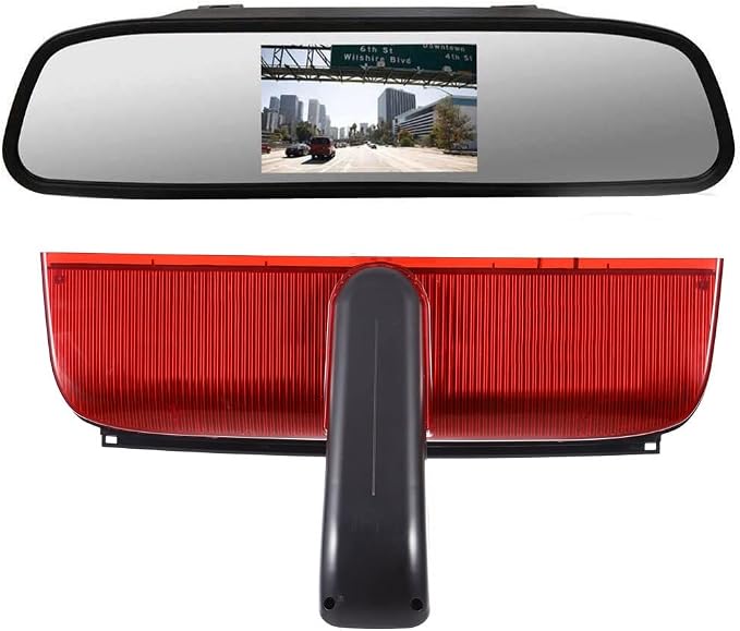 1280*720 pixel Super HD Brake Light Backup Camera with Rear-view Mirror, Waterproof Night Vision Reversing Camera Replacement for Ford Transit Connect 2 II/XL Cargo Titanium Passenger Wagon 2014-2022