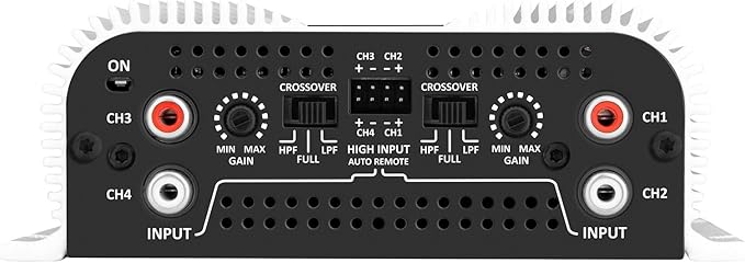 Taramps TS 1200x4 Amplifier Car Audio 1200W RMS 2 Ohms 4 Channels 2 Bridged Channels, Full Range Crossover Fixed RCA/Wire Input - Multichannel Class D