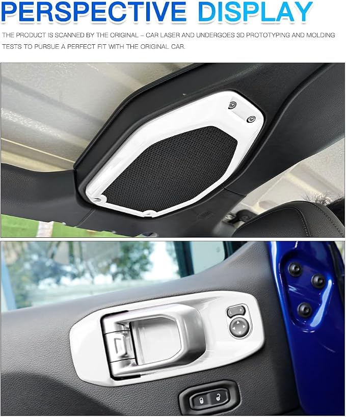 Barong for Jeep JL Steering Wheel Door Handle Air Conditioning Vent Cup Holder Reading Light Gear Cover Full Set for 2018-2023 Jeep Wrangler JLU Gladiator JT 4xe Interior Accessories White 23PCS