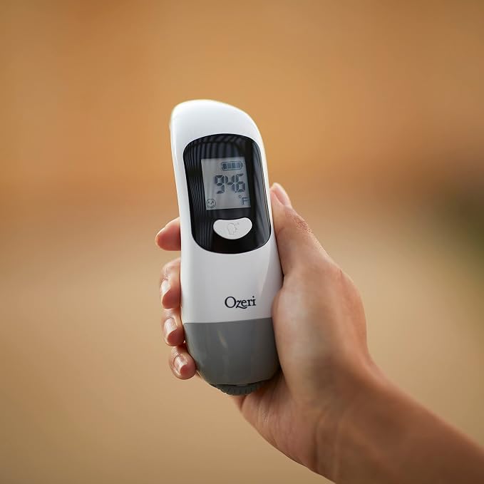 Ozeri Forehead Thermometer, ISO 80601-2-56 Medical-Grade with Silent Fever Alarm and Battery-Free Kinetic Activation