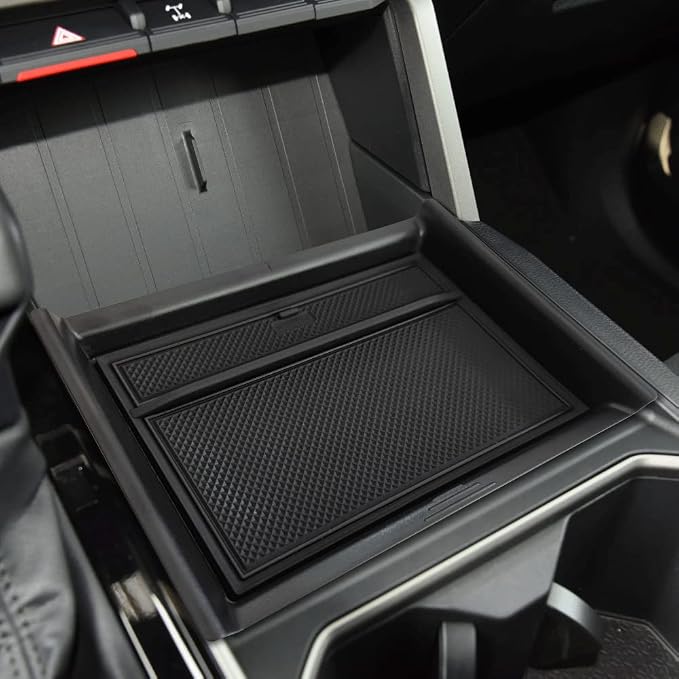 Muslogy Lower Center Console Organizer & Truck Bed Cargo Net Compatible with Toyota Tundra 2022-2024 Accessories SR SR5 Limited TRD PRO