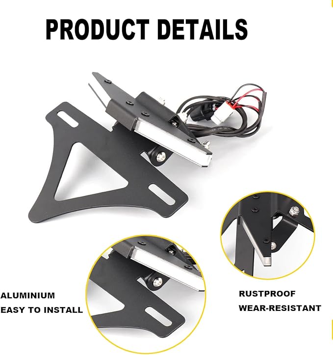 Motorcycle Fender Eliminator Kit Rear License Plate Holder with LED Light Fit for Kawasaki Ninja 636 ZX 6R ZX6R ZX-6R 636 2024 2025 Tail Tidy with Tail rack bracket Turn Signal Indicator