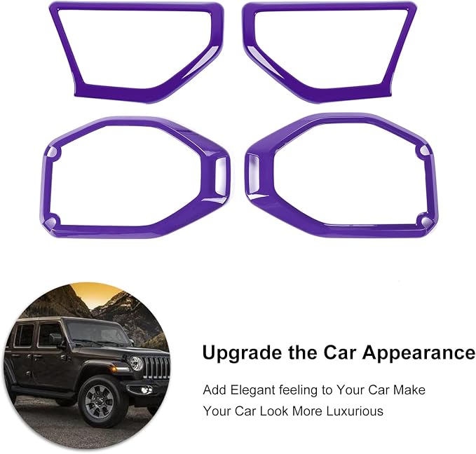 A Pillar Speaker Trim Cover & Roof Speaker Audio Trim Cover Ring Kit Decoration Interior Accessories for Jeep Wrangler JL JLU & Gladiator JT 2018-2022,Purple