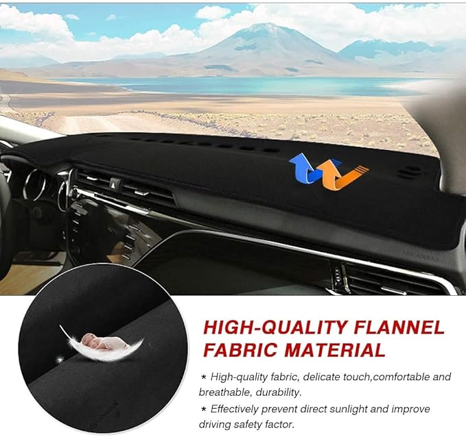 Autorder Dashboard Cover Mat for 2018-2022 2023 2024 Toyota Camry Accessories Dash Cover Flannel Dash Mat Sunshade Glare UV Rays Protector (Without HUD)