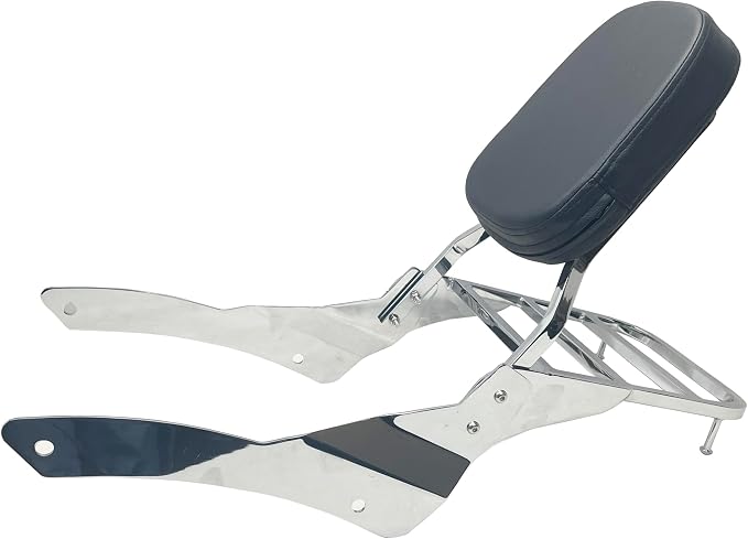 YHMOTO Motorcycle Sissy Bar Backrest with Luggage Rack For Yamaha VStar 650 400 DS650 Classic DS400 V star 1996-2017 (Chrome- for 650 Classic)